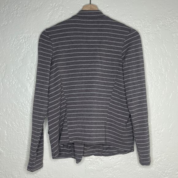 Dolan Women's Taupe Stripe Open Front Long Sleeve Jersey Blazer Size Large - Picture 2 of 7